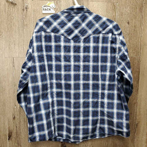 LS Western Shirt, snaps *gc, puckered, crinkled, bubbled, older, inner stains