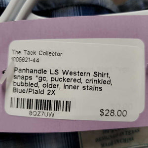 LS Western Shirt, snaps *gc, puckered, crinkled, bubbled, older, inner stains