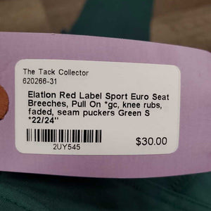 Euro Seat Breeches, Pull On *gc, knee rubs, faded, seam puckers