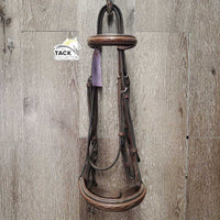 Padded Rsd/FS Leather Bridle *gc, clean, v.stiff keeper, creases, mnr residue/dirt, edge scrapes
