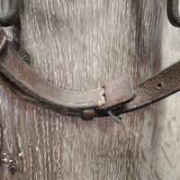 Padded Rsd/FS Leather Bridle *gc, clean, v.stiff keeper, creases, mnr residue/dirt, edge scrapes
