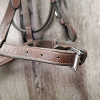 Padded Rsd/FS Leather Bridle *gc, clean, v.stiff keeper, creases, mnr residue/dirt, edge scrapes