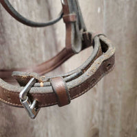 Padded Rsd/FS Leather Bridle *gc, clean, v.stiff keeper, creases, mnr residue/dirt, edge scrapes
