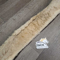 Leather Sheepkin Lined Girth, els *gc/fair, bent/hollow spot, clumpy, clean, rubs, stains
