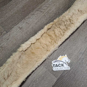 Leather Sheepkin Lined Girth, els *gc/fair, bent/hollow spot, clumpy, clean, rubs, stains