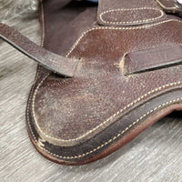 Soft Leather Open Front Boots, buckles *gc, clean & dirty, jockies, rubs, scrapes
