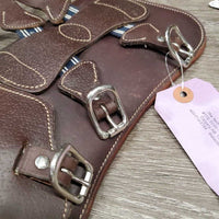 Soft Leather Open Front Boots, buckles *gc, clean & dirty, jockies, rubs, scrapes

