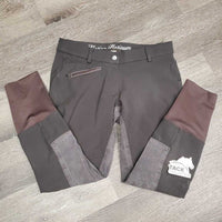 Full Seat Breeches *gc, faded, pocket: crumbled cookie residue, snags, rubs, seam puckers
