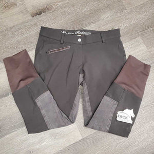 Full Seat Breeches *gc, faded, pocket: crumbled cookie residue, snags, rubs, seam puckers