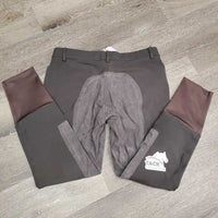 Full Seat Breeches *gc, faded, pocket: crumbled cookie residue, snags, rubs, seam puckers
