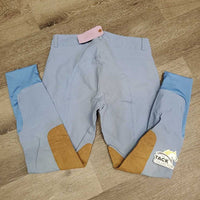 Full Seat Breeches *gc, faded, pocket: crumbled cookie residue, snags, rubs, seam puckers