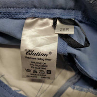 Full Seat Breeches *gc, faded, pocket: crumbled cookie residue, snags, rubs, seam puckers
