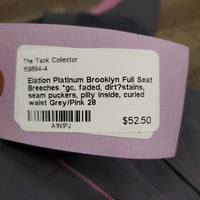 Full Seat Breeches *gc, faded, dirt?stains, seam puckers, pilly inside, curled waist
