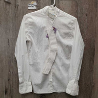 LS Show Shirt, 2x Button Collars *gc, older, v.puckered, stained collar
