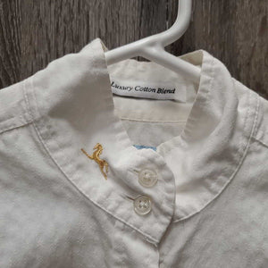 LS Show Shirt, 2x Button Collars *gc, older, v.puckered, stained collar