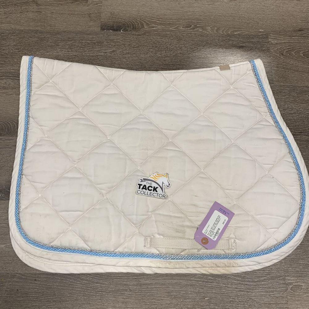 Quilt Jumper Saddle Pad, 2x piping *gc, mnr hair, dirt, stains, pills, rubs, puckers