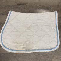 Quilt Jumper Saddle Pad, 2x piping *gc, mnr hair, dirt, stains, pills, rubs, puckers
