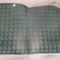 Quilt Dressage Saddle Pad, "2007 Equi-Products" *gc/fair, clean, cut tabs, stains, v. rubbed, holey edges, faded, mnr hair, pills
