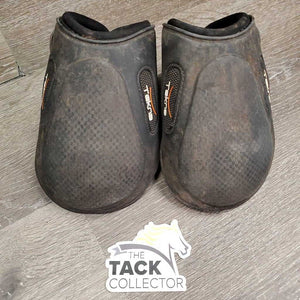 Pr Open Hind Boots, tabs *gc, v.dirty, faded, hair, stains