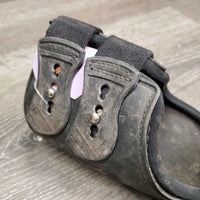 Pr Open Hind Boots, tabs *gc, v.dirty, faded, hair, stains
