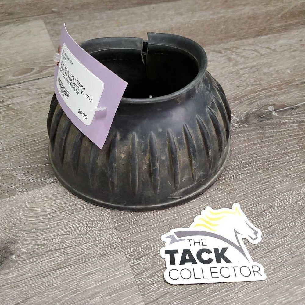 1 ONLY Ribbed Rubber Bell Boot, velcro *gc, dirty, rubs, scratches