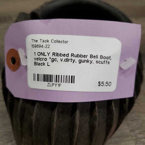 1 ONLY Ribbed Rubber Bell Boot, velcro *gc, v.dirty, gunky, scuffs