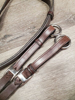 Leather & Elastic Breastplate, Running Martingale Attach, snaps *vgc/xc, clean & mnr dirt, xholes
