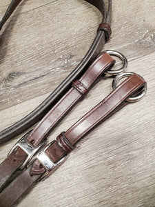 Leather & Elastic Breastplate, Running Martingale Attach, snaps *vgc/xc, clean & mnr dirt, xholes