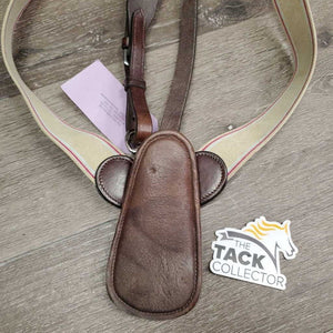 Leather & Elastic Breastplate, Running Martingale Attach, snaps *vgc/xc, clean & mnr dirt, xholes