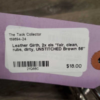 Leather Girth, 2x els *fair, clean, rubs, dirty, UNSTITCHED