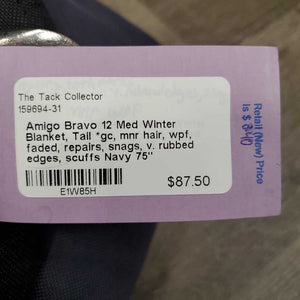 Med Winter Blanket, Tail *gc, mnr hair, wpf, faded, repairs, snags, v. rubbed edges, scuffs