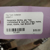 Neoprene Girths, els *fair, v.stretched & torn els, chips, holes, clean, stains, hair
