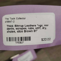Thick Sitrrup Leathers *vgc, mnr dents, scrapes, rubs, stiff, dry, xholes, slice
