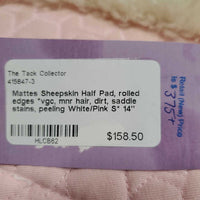 Sheepskin Half Pad, rolled edges *vgc, mnr hair, dirt, saddle stains, peeling
