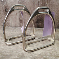 Hvy Stirrup Irons, grips *fair, clean, stains, v.torn rubber bottoms
