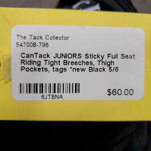 JUNIORS Sticky Full Seat Riding Tight Breeches, Thigh Pockets, tags *new