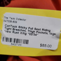 Sticky Full Seat Riding Tight Breeches, Thigh Pockets, tags *new
