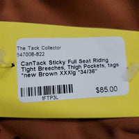 Sticky Full Seat Riding Tight Breeches, Thigh Pockets, tags *new
