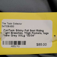 Sticky Full Seat Riding Tight Breeches, Thigh Pockets, tags *new