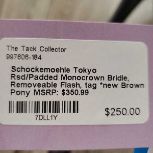 Rsd/Padded Monocrown Bridle, Removeable Flash, tag *new