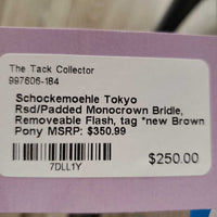 Rsd/Padded Monocrown Bridle, Removeable Flash, tag *new
