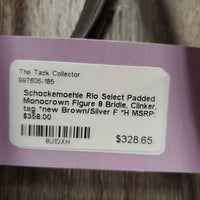 Padded Monocrown Figure 8 Bridle, Clinker, tag *new
