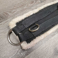 Hvy Nylon Web Fleece Lined Surcingle, 8 Rings *N0 Straps, gc, dirt, hair
