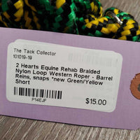 Braided Nylon Loop Western Roper - Barrel Reins, snaps *new
