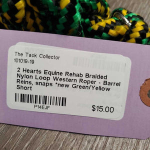 Braided Nylon Loop Western Roper - Barrel Reins, snaps *new