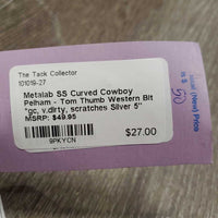 SS Curved Cowboy Pelham - Tom Thumb Western Bit *gc, v.dirty, scratches

