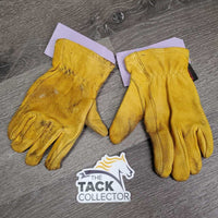 JUNIORS Hvy Deer Skin Gloves *gc, dirt, stains, rubs