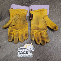 JUNIORS Hvy Deer Skin Gloves *gc, dirt, stains, rubs
