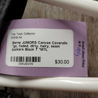 JUNIORS Canvas Coveralls *gc, faded, dirty, hairy, seam puckers