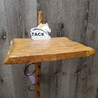 Vintage Wood Harness Hame & Horseshoe Base small Table *vgc, dusty, bent rings, splitting wood, rough edges